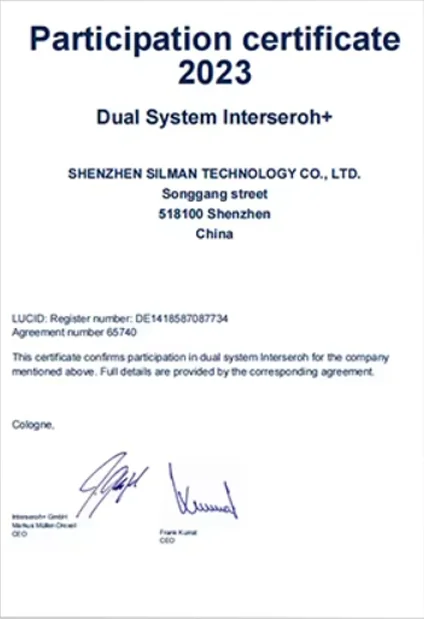 Dual System Interseroh Participation certificate