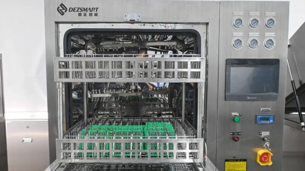 PCBA Cleaning Machine for Batch Defluxing a double layer push pull feed rack