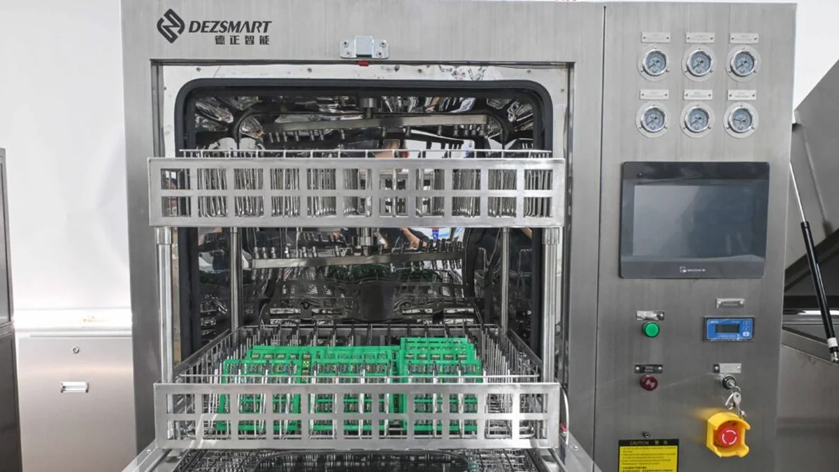 PCBA Cleaning Machine for Batch Defluxing a double layer push pull feed rack