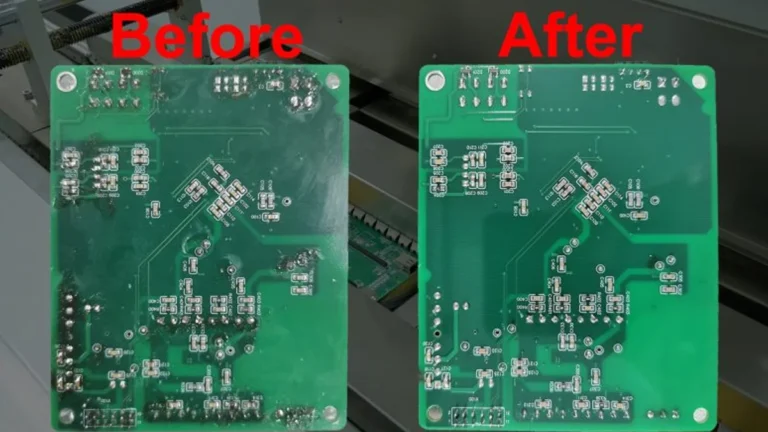 PCBA Single Side Cleaning Machine DEZ C758 Comparison of samples before and after treatment