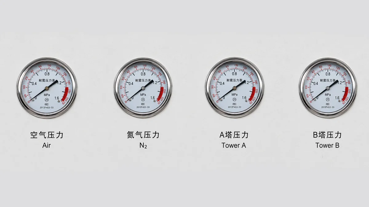 PSA Nitrogen Generator Working Process SMT Nitrogen Generator Pressure Gauge