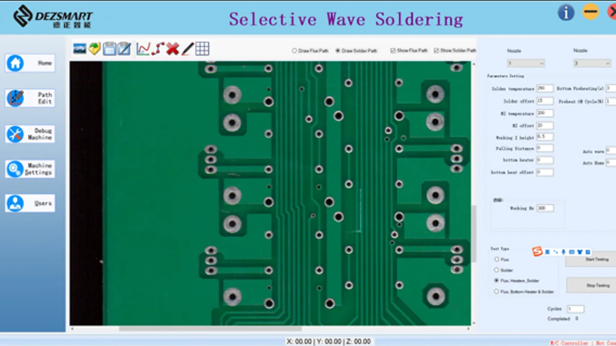 Industrial PC Control Selective Wave Soldering Machine H3600A Software system