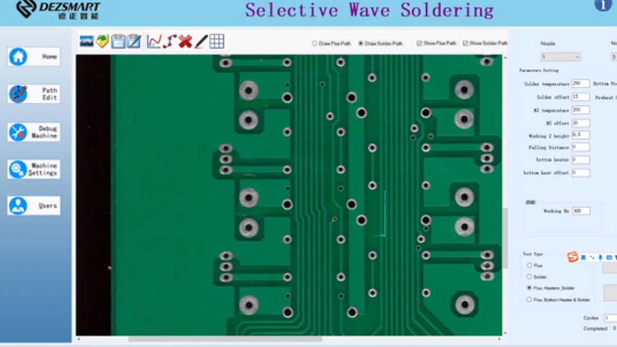 Industrial PC Control Selective Wave Soldering Machine Software System