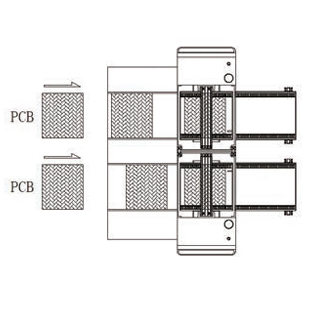 Structural Diagram of Dual Lane PCB Unloader for SMT Lines Structural Diagram of Dual Lane PCB Unloader for SMT Lines