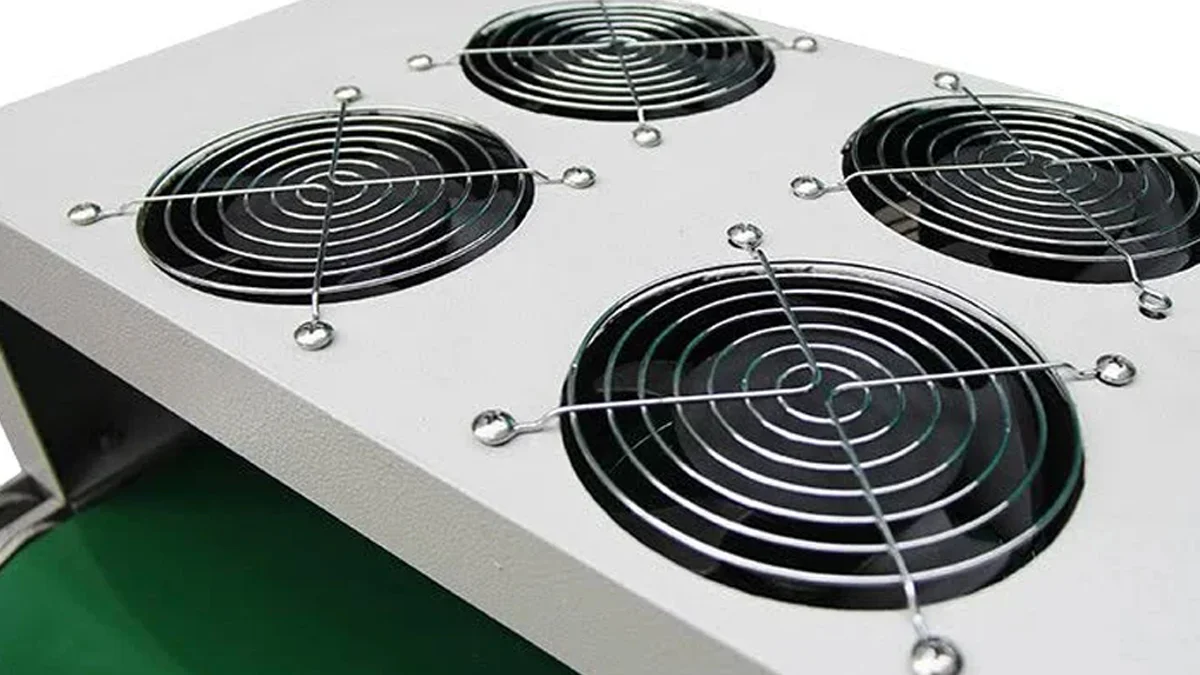 Forced-Air PCB Cooling After Wave Soldering Wave Soldering Cooling Conveyor with Forced Air Fans 1