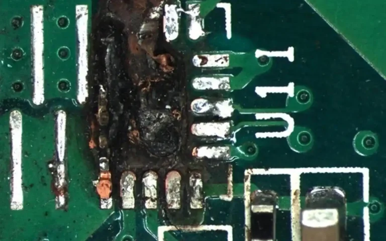 Corrosion caused by flux residue 2