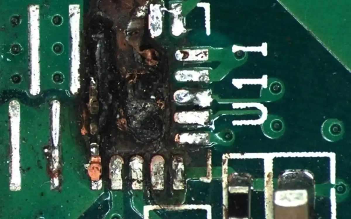 Corrosion caused by flux residue 2