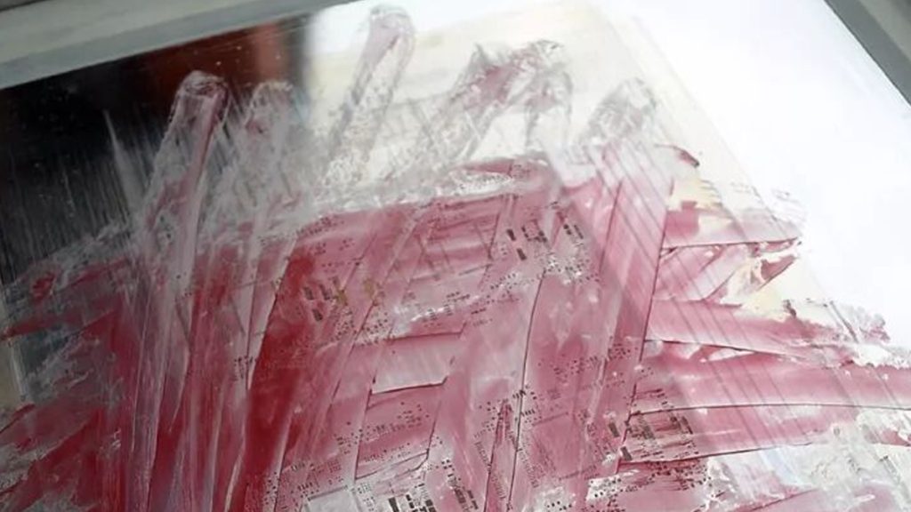 Équipement de nettoyage de pochoirs à colle rouge pour la production SMT